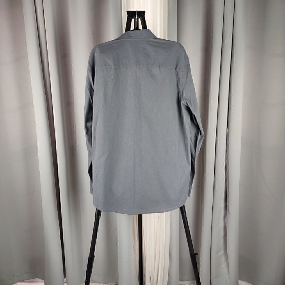 Alfani Men's Gray, Cotton Blend, Button-Up Dress Shirt. Size XL (NWT) - Picture 3 of 13